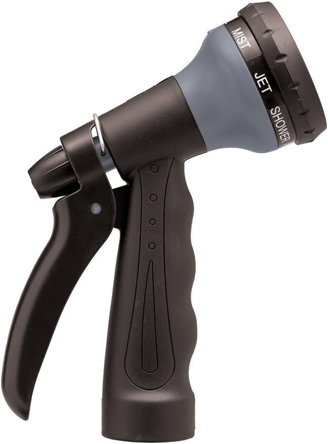 image:imageOrbit 26381 Coil Garden Hose 25 Feet with 8Pattern Hose Nozzle BlueGray