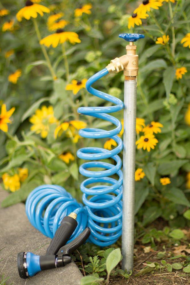 image:imageOrbit 27862 25Foot Coil Hose with Nozzle GreenBlue