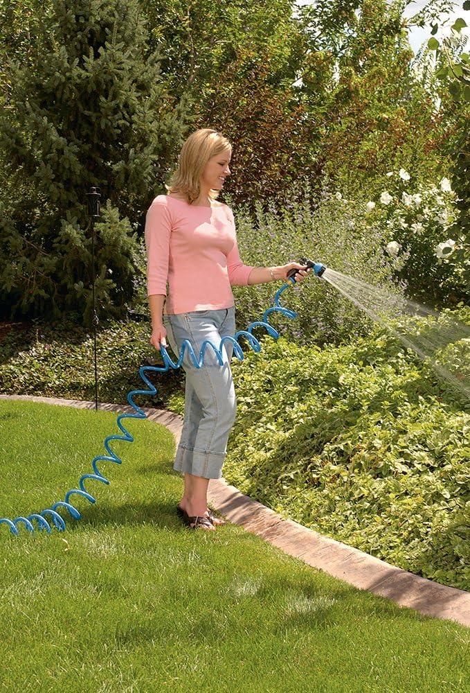 image:imageOrbit 27862 25Foot Coil Hose with Nozzle GreenBlue