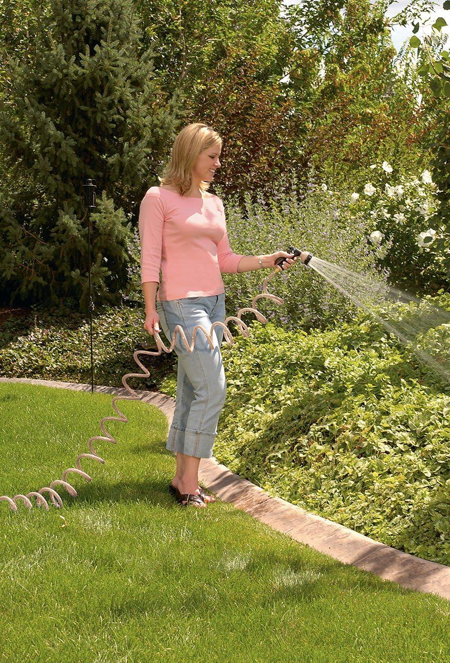 image:imageOrbit 27862 25Foot Coil Hose with Nozzle GreenTan
