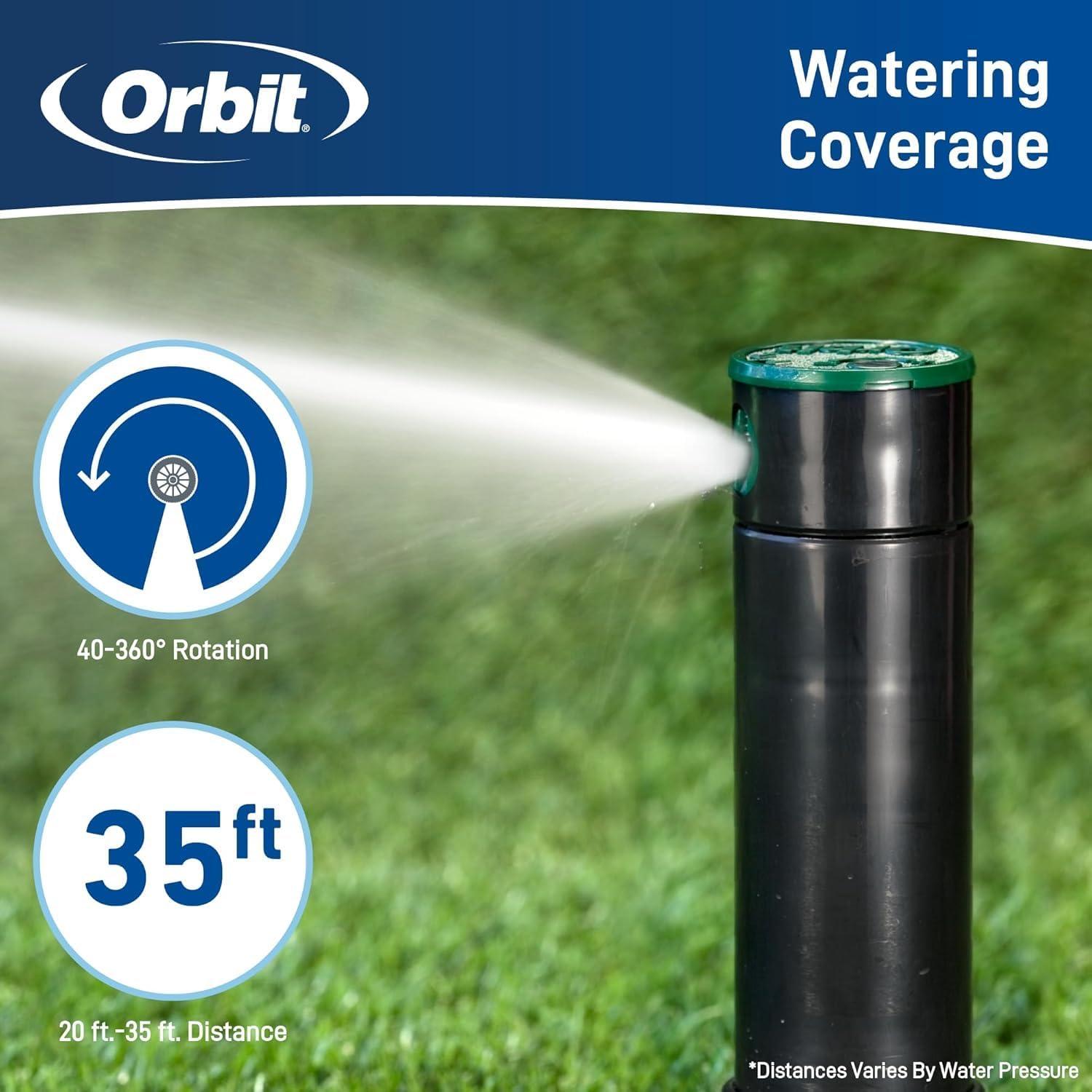image:imageOrbit 55662 Voyager II Professional 4 Adjustable PopUp Gear Drive Rotor Sprinkler Spray Head 40 to 360 Pattern 25 52 Spray Distance Ten Bonus nozzles IncludedBlack6Pack