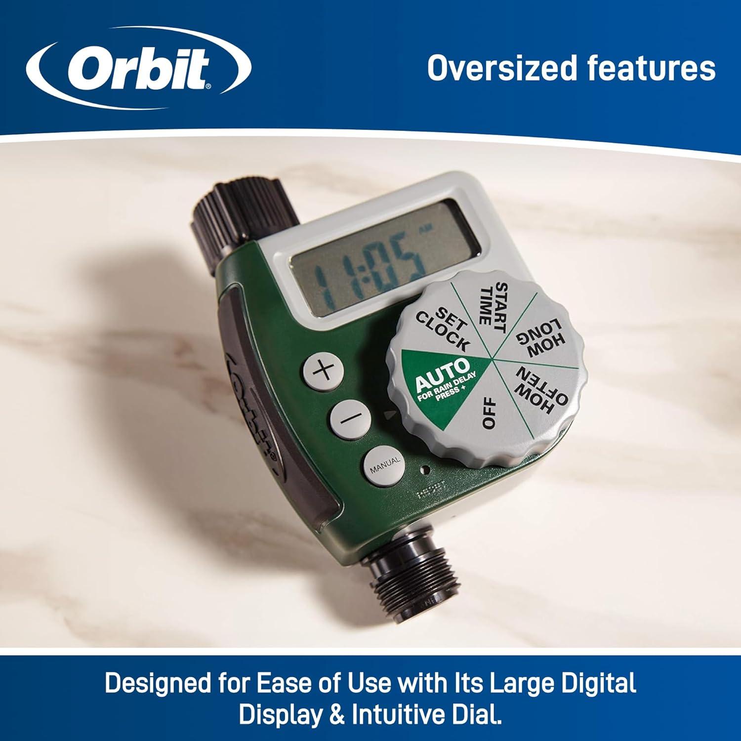 image:imageOrbit 56233D 3Outlet Digital Watering Timer 3 valves Black and Gray1 Outlet