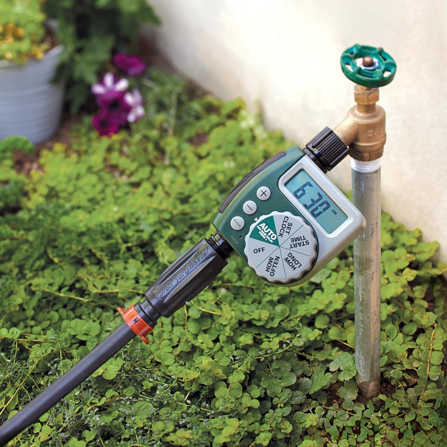 image:imageOrbit 56233D 3Outlet Digital Watering Timer 3 valves Black and Gray1 Outlet Timer 3in1 Filter Pressure Regulator