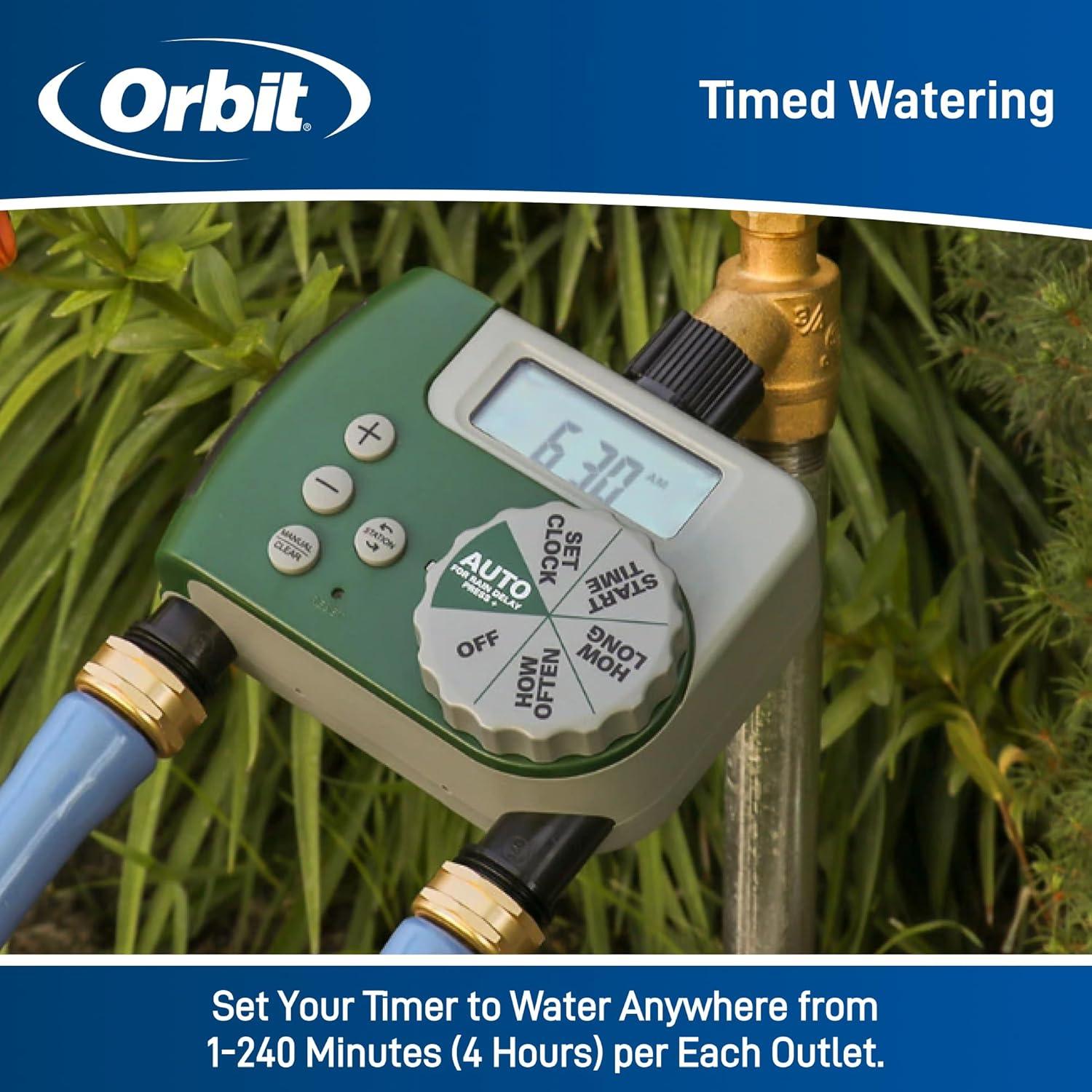 image:imageOrbit 56233D 3Outlet Digital Watering Timer 3 valves Black and Gray2 Outlet