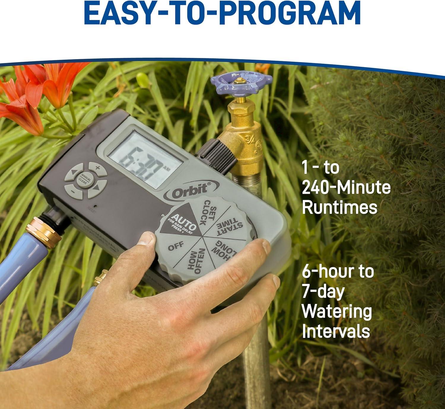 image:imageOrbit 56233D 3Outlet Digital Watering Timer 3 valves Black and Gray3 Outlet 2 Digital 1 Manual