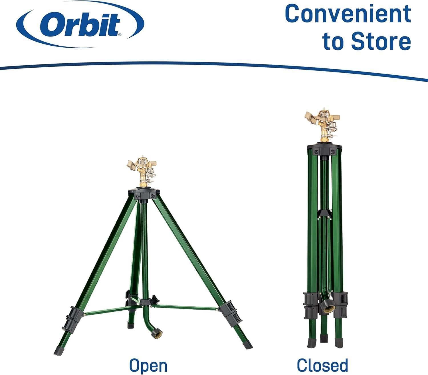 image:imageOrbit 56667Z Tripod Lawn Zinc Impact Sprinkler 360 Degree Rotating Sprinkler2Pack Brass Impact Sprinkler