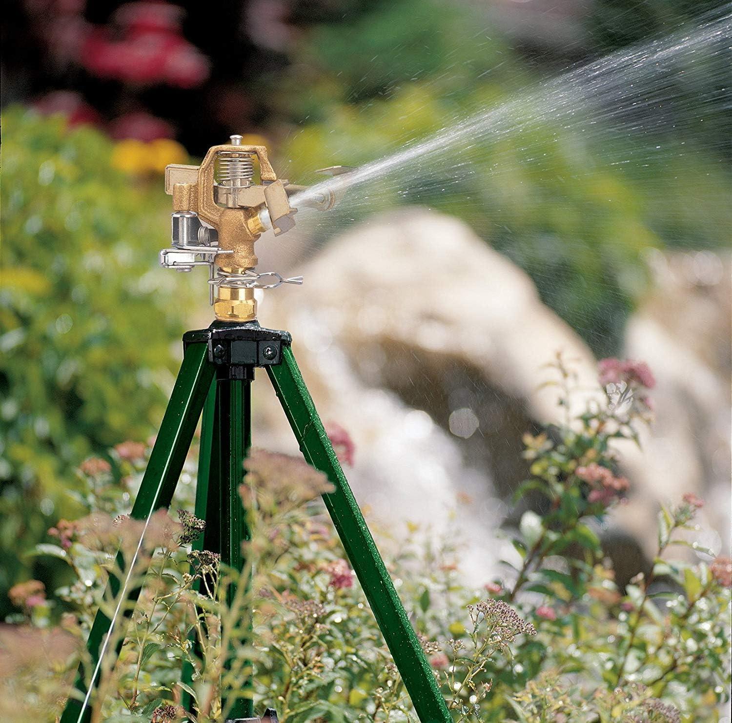image:imageOrbit 56667Z Tripod Lawn Zinc Impact Sprinkler 360 Degree Rotating SprinklerBrass Impact Sprinkler Orbit Brass Hose Quick Connect Set