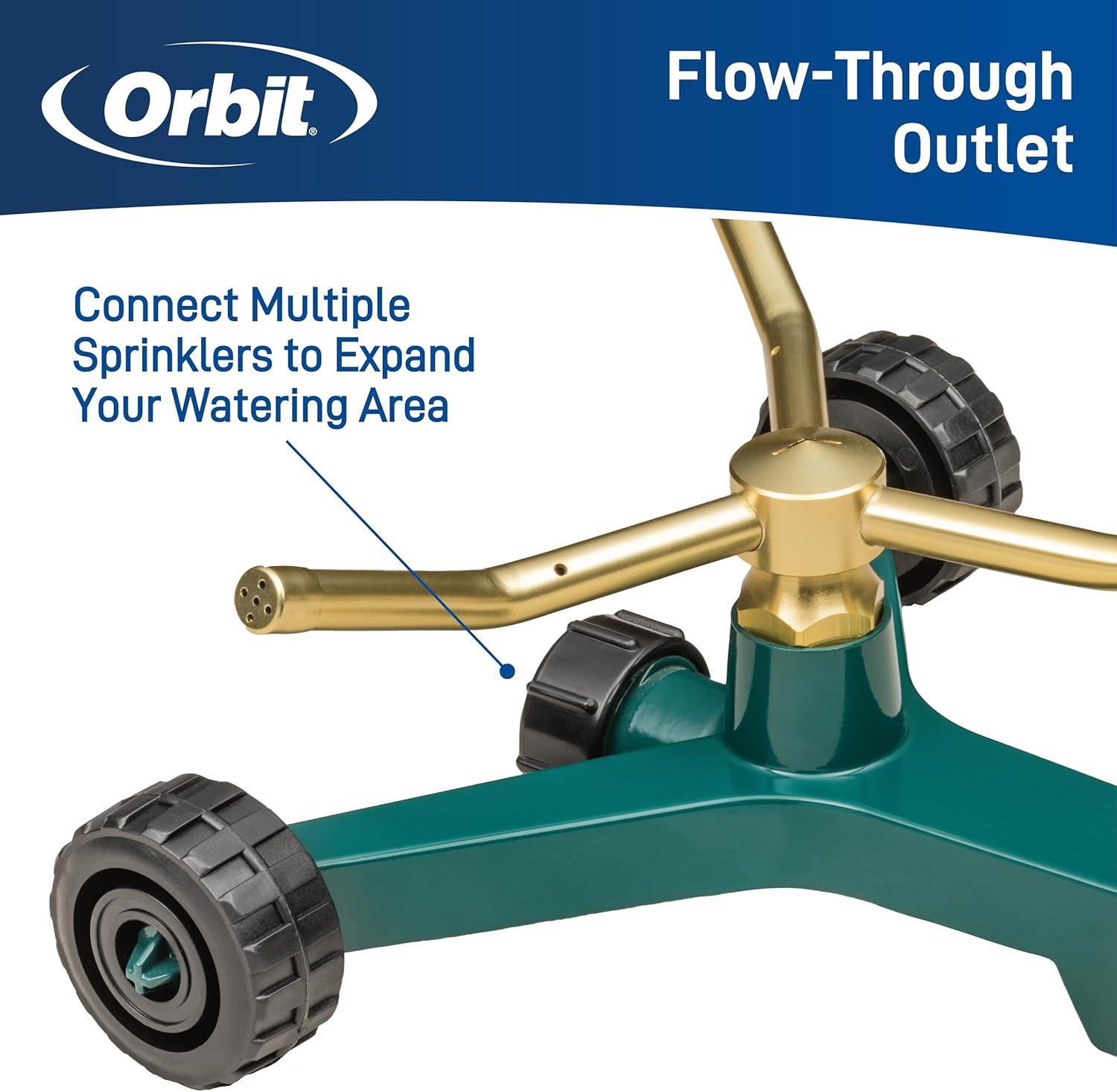 image:imageOrbit 58257N Lawn and Garden 3Arm Metal Sprinkler with Wheel Base3Arm Sprinkler