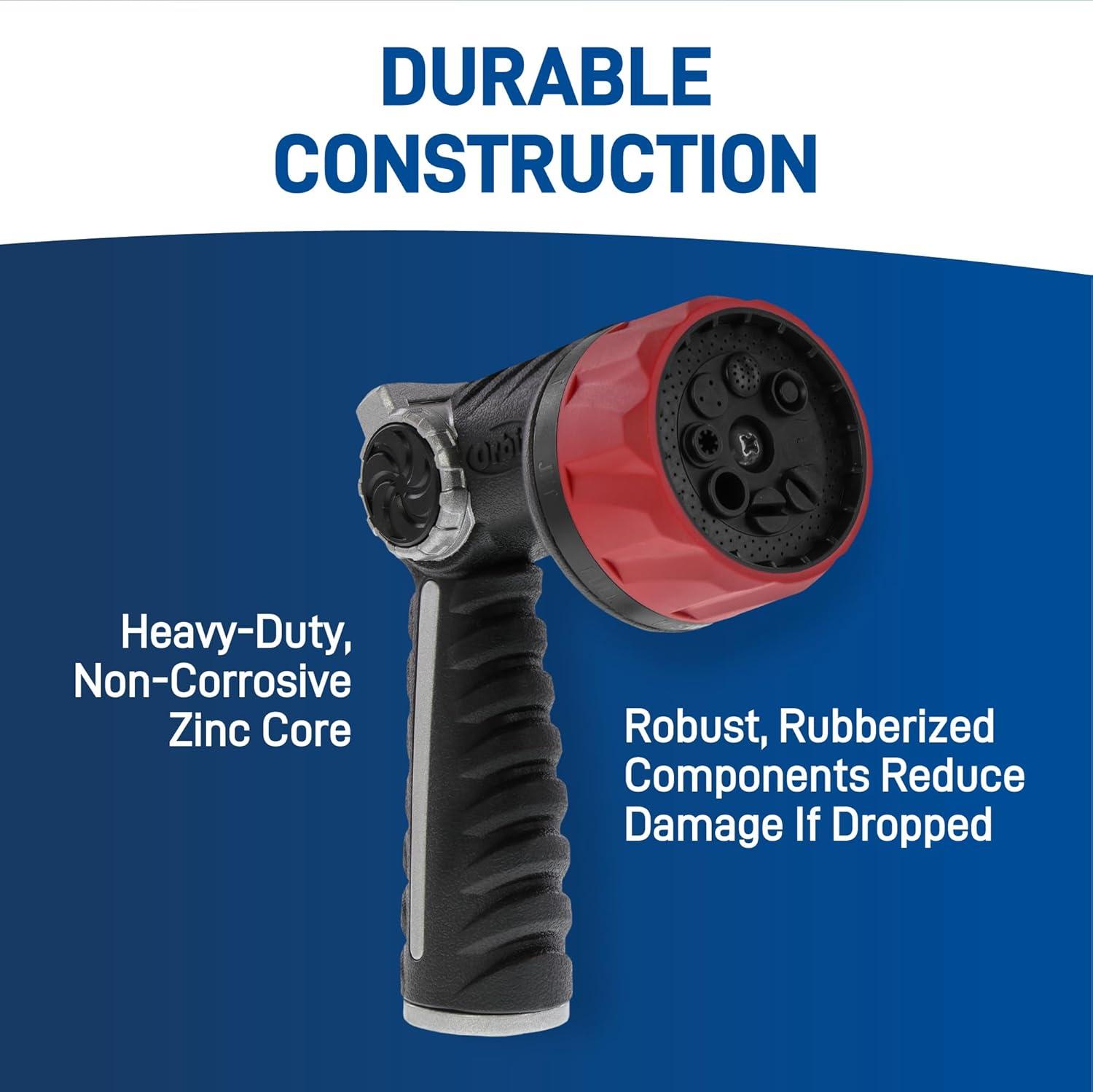image:imageOrbit 58984 Thumb Control DGrip Contractor Adjustable Pistol Brass Spray Nozzle black8Pattern