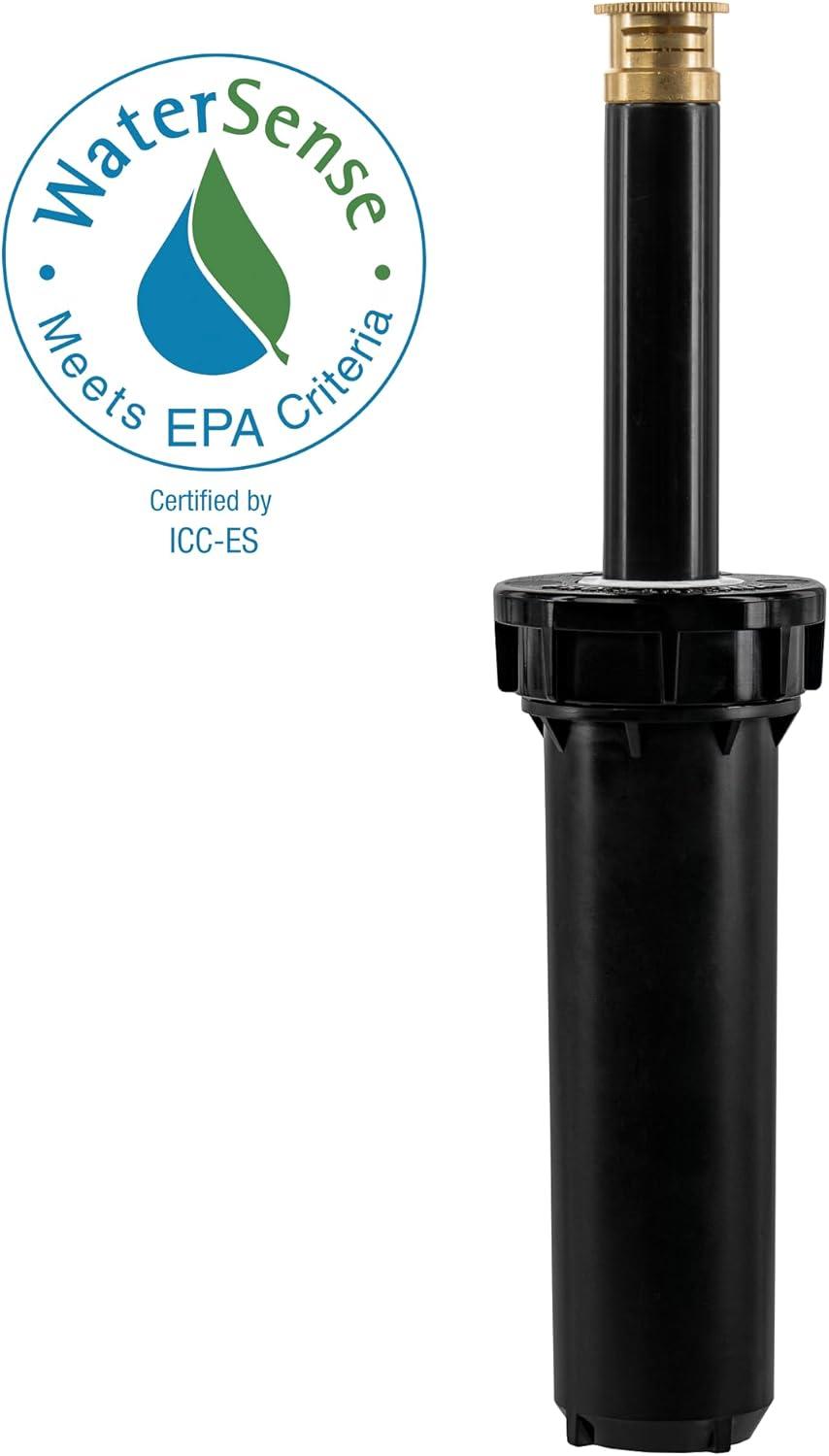 image:imageOrbit 80314 4inch Professional PressureRegulating PopUp Spray Head Sprinkler with 15Foot Brass Nozzle Half SprayHalf Pattern