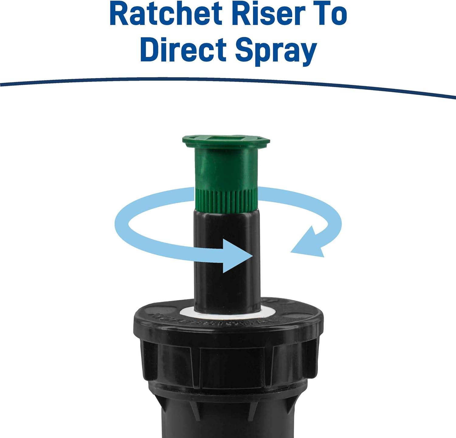 image:imageOrbit 80314 4inch Professional PressureRegulating PopUp Spray Head Sprinkler with 15Foot Brass Nozzle Half SprayHalf Pattern