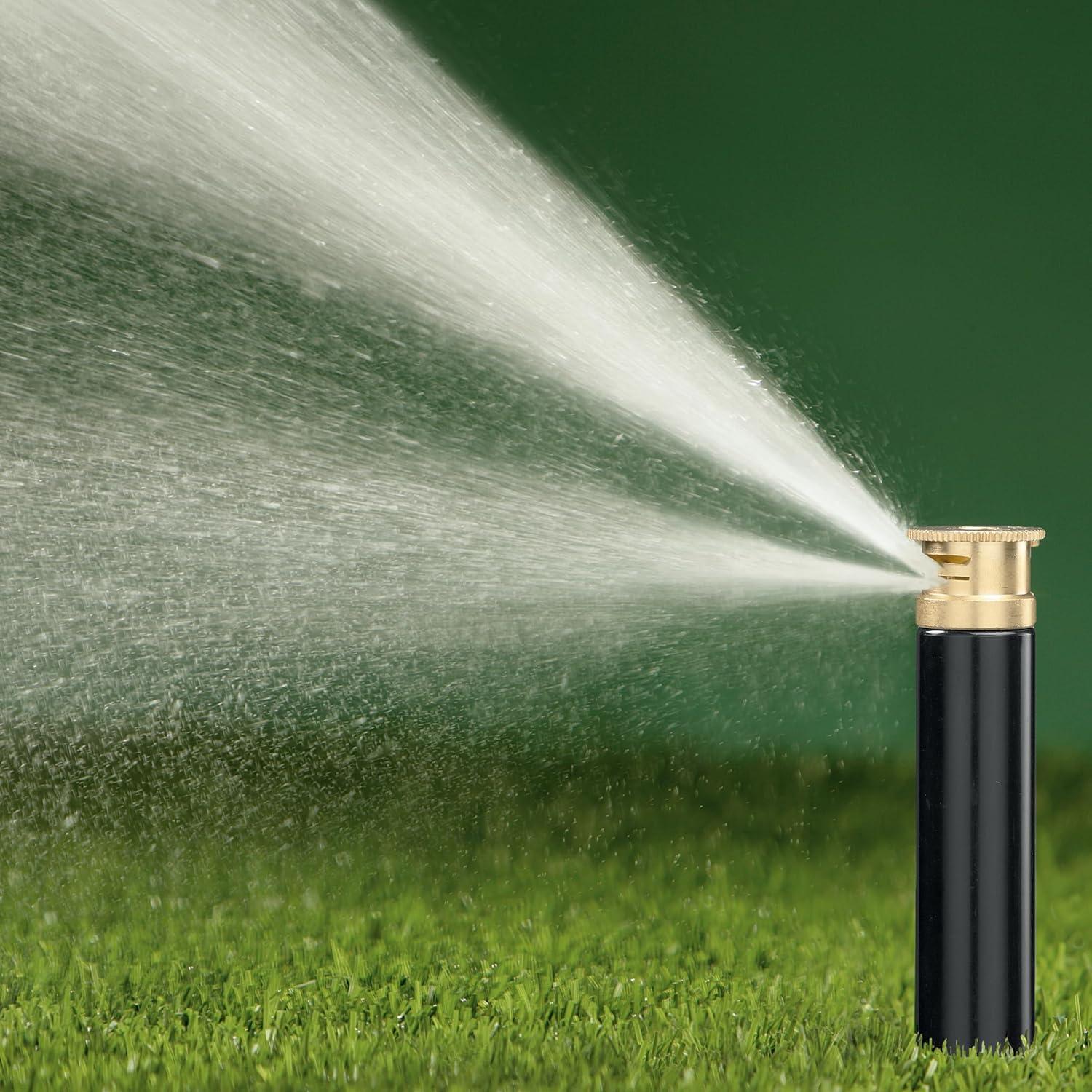 image:imageOrbit 80314 4inch Professional PressureRegulating PopUp Spray Head Sprinkler with 15Foot Brass Nozzle Half SprayHalf Pattern
