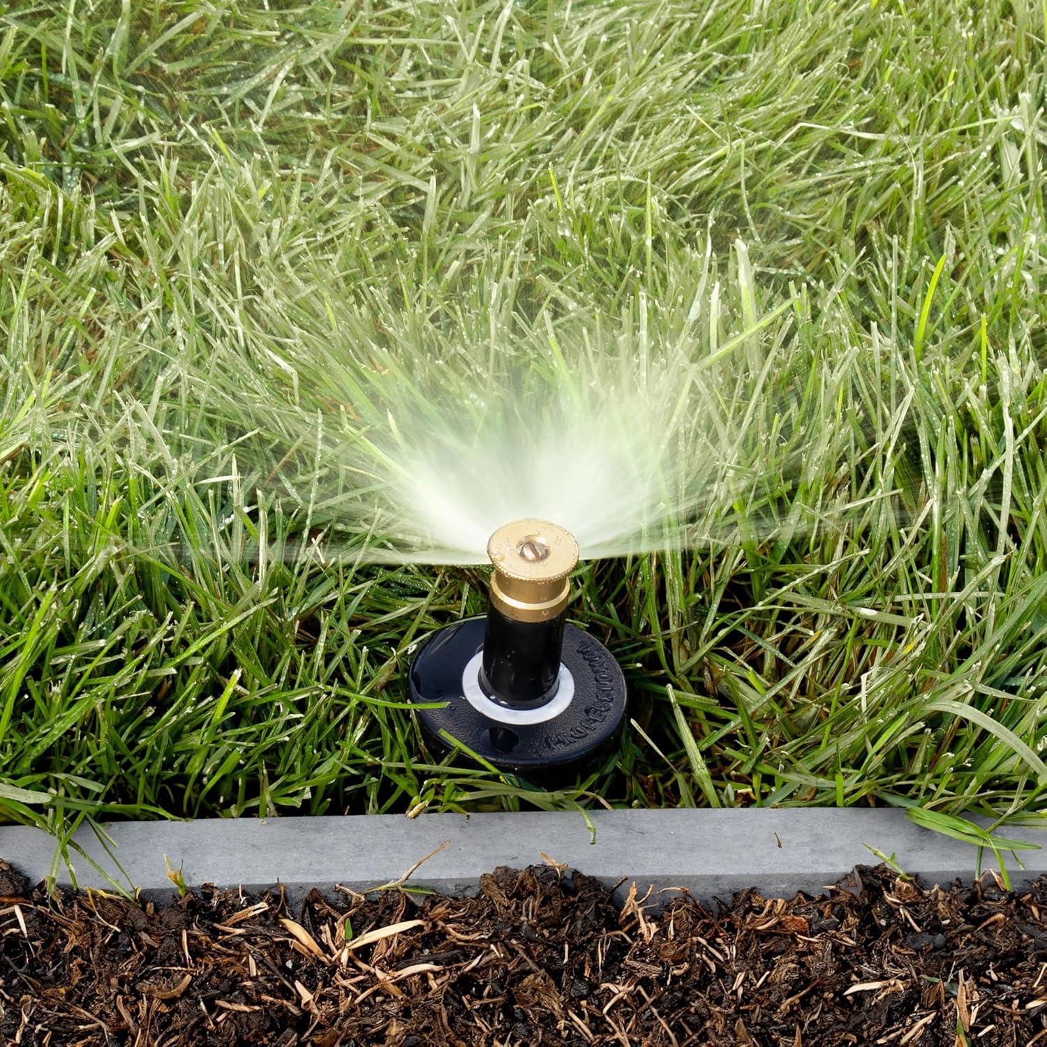 image:imageOrbit 80314 4inch Professional PressureRegulating PopUp Spray Head Sprinkler with 15Foot Brass Nozzle Half SprayHalf Pattern