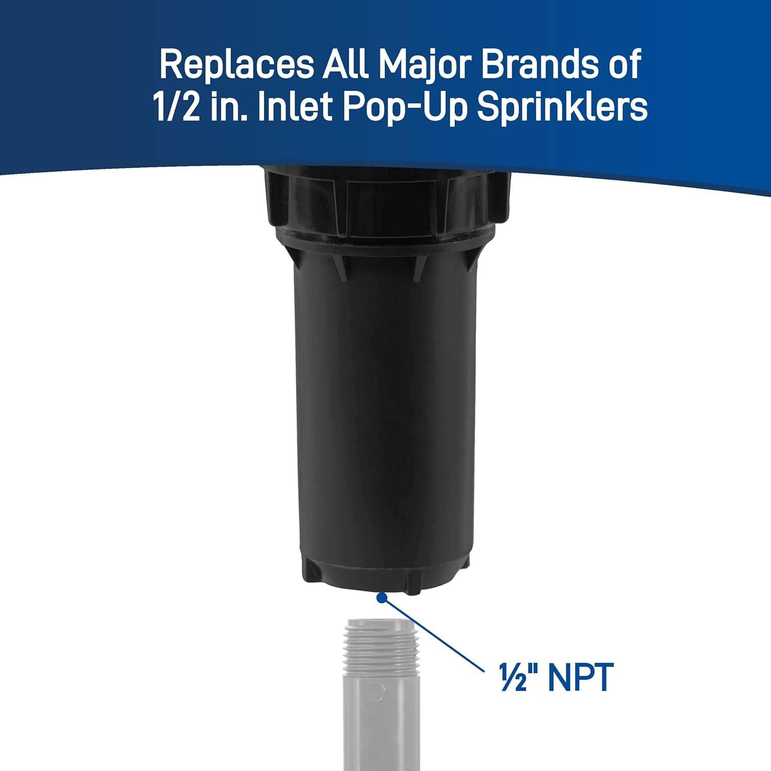 image:imageOrbit 80314 4inch Professional PressureRegulating PopUp Spray Head Sprinkler with 15Foot Brass Nozzle Half SprayHalf Pattern