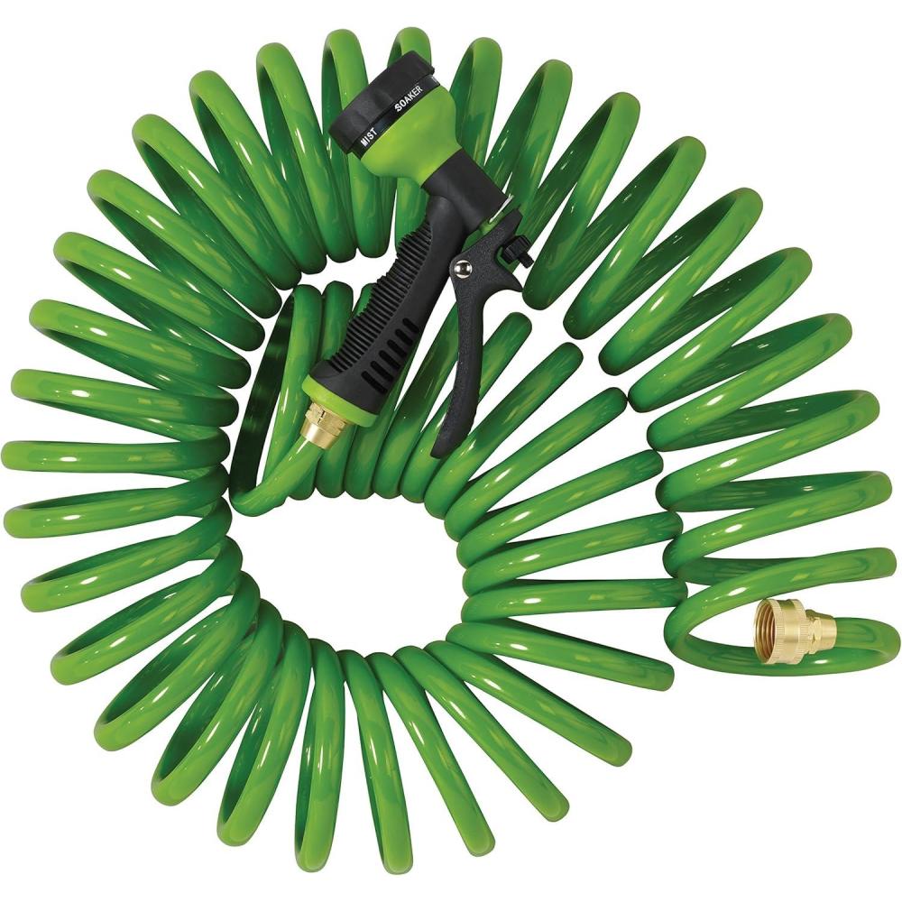 image:imageOrbit 27862 25Foot Coil Hose with Nozzle GreenGreen
