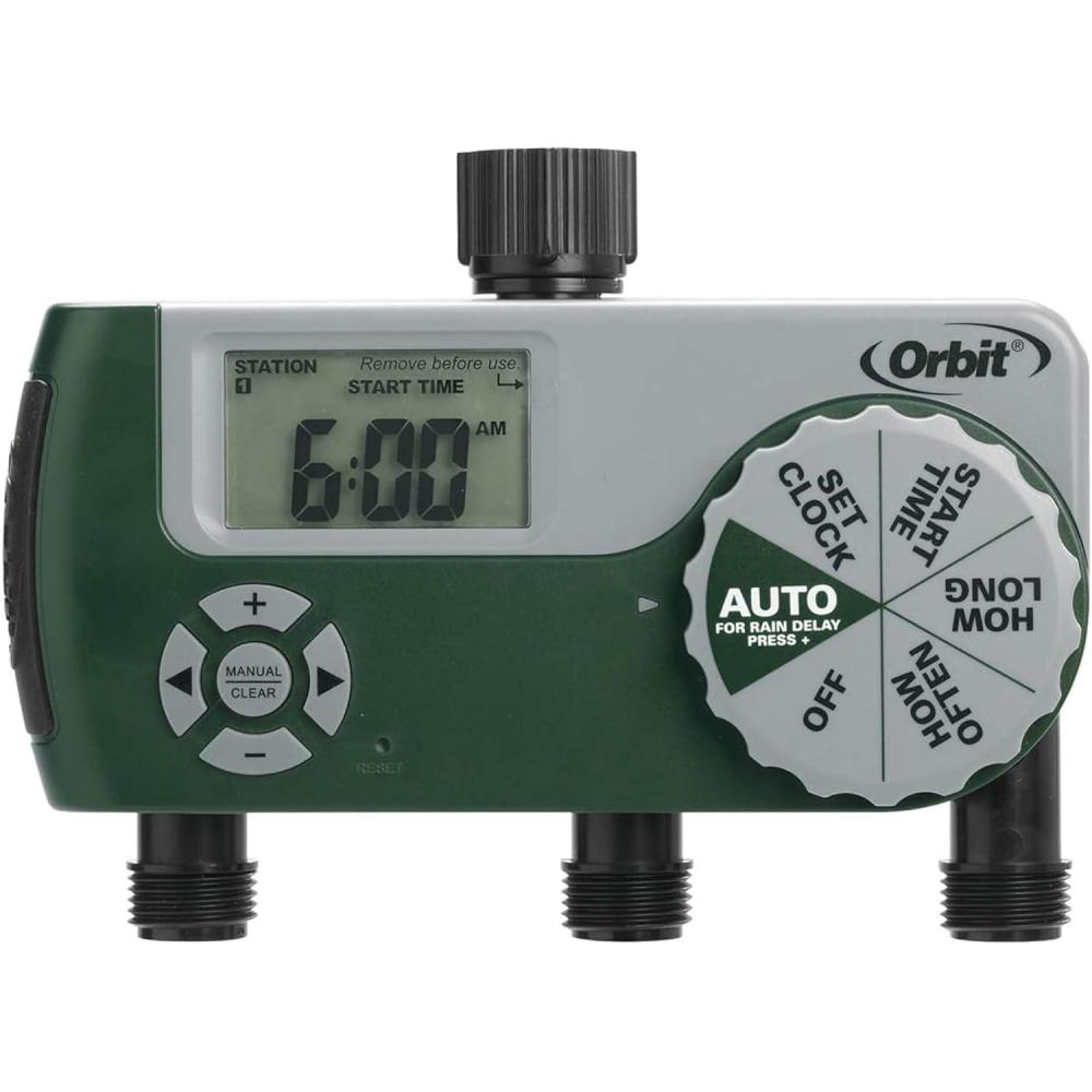 image:imageOrbit 56233D 3Outlet Digital Watering Timer 3 valves Black and Gray3 Outlet