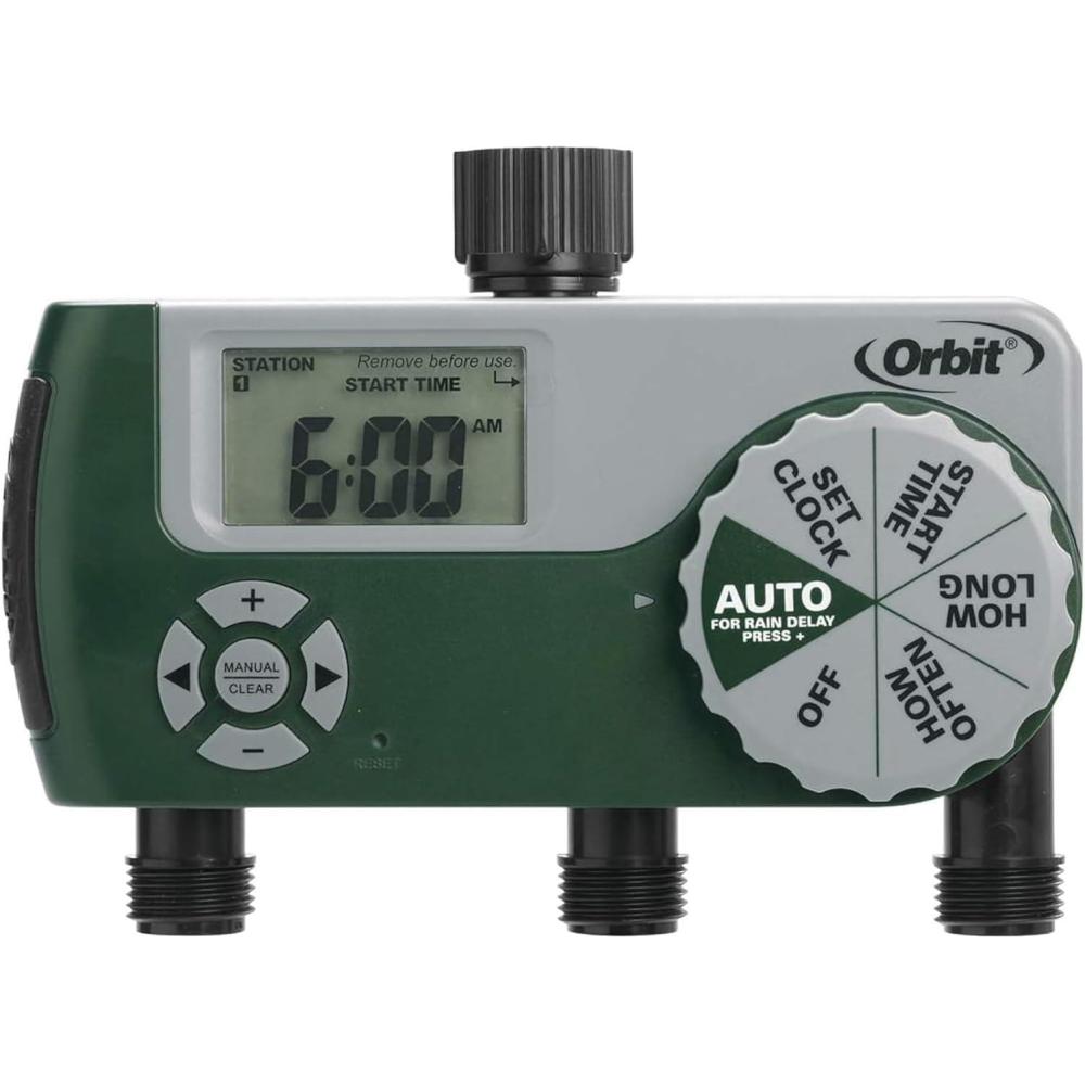 image:imageOrbit 56233D 3Outlet Digital Watering Timer 3 valves Black and Gray3 Outlet Pack of 2