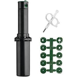 Orbit 55662 Voyager II Professional 4″ Adjustable Pop-Up Gear Drive Rotor Sprinkler Spray Head, 40° to 360° Pattern, 25′ – 52′ Spray Distance (Ten Bonus nozzles Included),Black(10-Pack)
