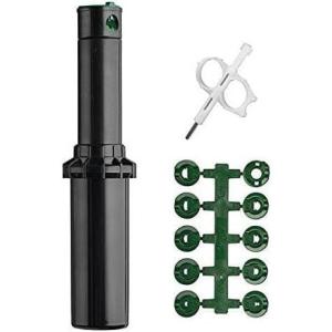 Orbit 55662 Voyager II Professional 4″ Adjustable Pop-Up Gear Drive Rotor Sprinkler Spray Head, 40° to 360° Pattern, 25′ – 52′ Spray Distance (Ten Bonus nozzles Included),Black(3-Pack)
