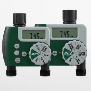 Orbit 56233D 3-Outlet Digital Watering Timer, 3 valves, Black and Gray(2 Outlet (Pack of 2))