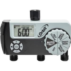 Orbit 56233D 3-Outlet Digital Watering Timer, 3 valves, Black and Gray(3 Outlet (2 Digital  1 Manual))