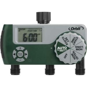 Orbit 56233D 3-Outlet Digital Watering Timer, 3 valves, Black and Gray(3 Outlet (Pack of 2))