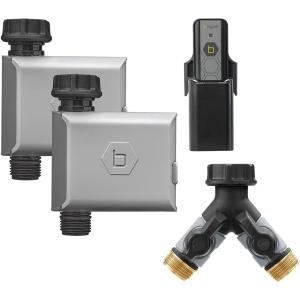 Orbit 21002 B-hyve Smart Hose Watering Timer 2-Pack with Wi-Fi Hub and Hose Splitter Gray(2-Pack Watering Timer with Wi-Fi)
